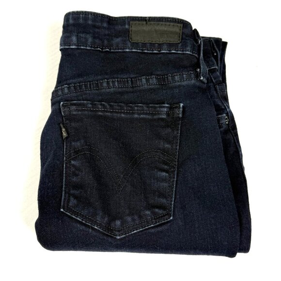 Levis Jeans Womens Sz 27x32 Mid Rise Skinny Fit Legging Black Stretch Denim - Picture 2 of 10
